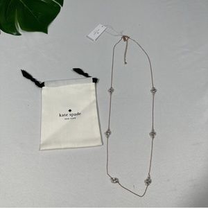 NWT $68 Kate Spade Lady Marmalade Scatter Necklace in Rose Gold Glass + DUST BAG